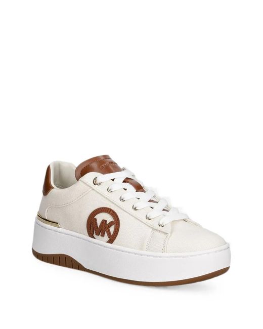 MICHAEL Michael Kors White Logo-Patch Platform Sneakers