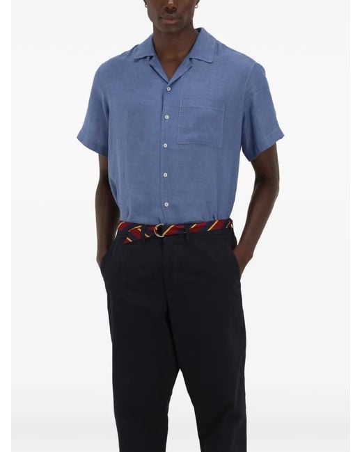 Fortela Blue Bowling Short-Sleeve Shirt for men