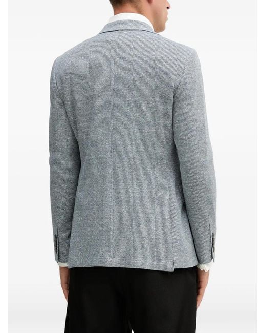 Hackett Gray Notched-Lapels Blazer for men
