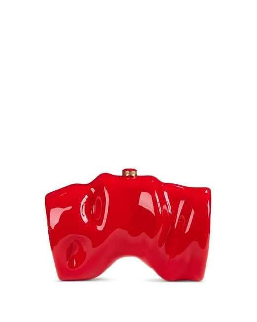 Cult Gaia Red Scrunch Clutch Bag