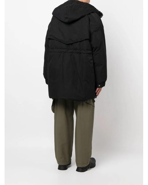 Sacai Black Padded Zip-Up Parka for men