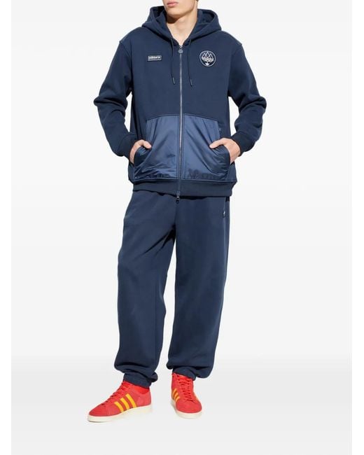 Adidas Blue Wilpshire Spzl Drawstring-Fastening Track Pants for men