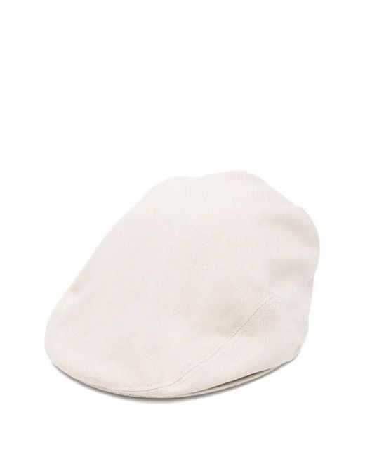 Eleventy White Sand Cotton Hat for men