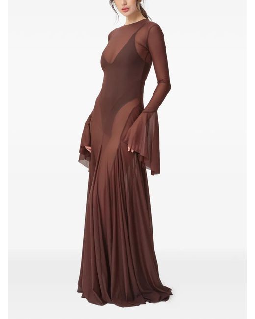 Concepto Purple Sienna Flared-Sleeve Maxi Dress