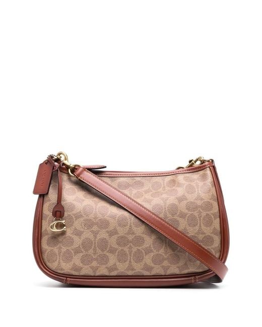 COACH Leather Cary Monogram Crossbody Bag in Brown (Pink) Lyst Australia