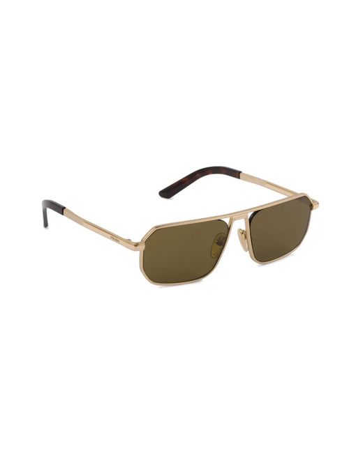 Prada Natural Logo-Plaque Pilot-Frame Sunglasses for men