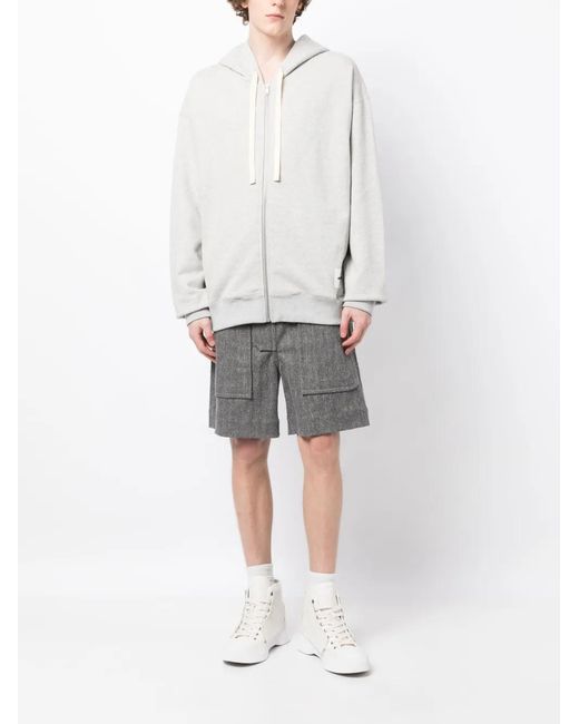 Jil Sander White Logo-Patch Cotton Cardigan for men