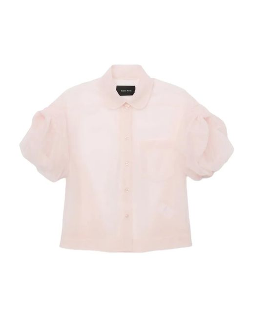 Simone Rocha Blouse Met Pofmouwen En Kraag in het Pink