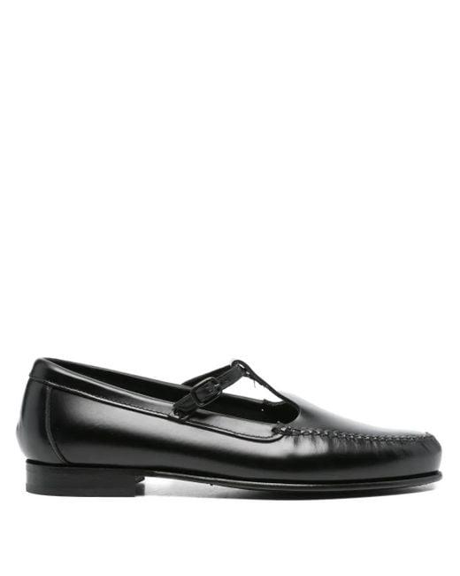 Hereu Black Buckle-Detail Loafers