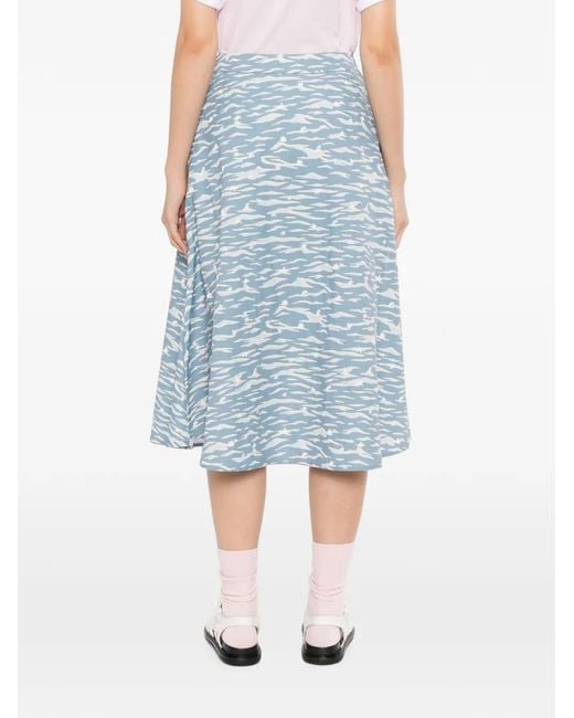 SPORT b. by agnès b. Blue Logo-Patch Skirt