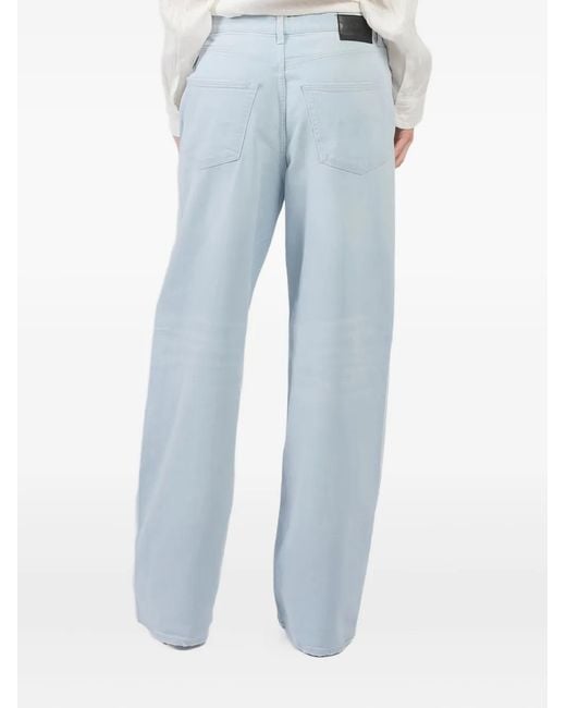 R13 Blue Pleated-Front Jeans