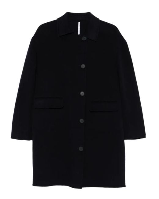 Liviana Conti Blue Flap-Pocket Buttoned Coat