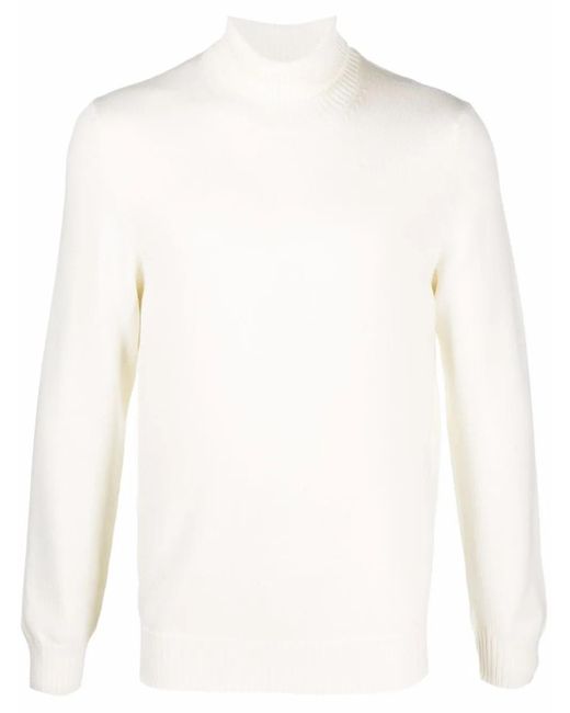 Fileria White Roll Neck Jumper for men
