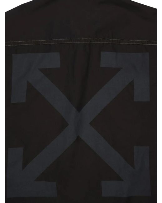 Off-White c/o Virgil Abloh Black Zip-Fastening Logo Shirt for men