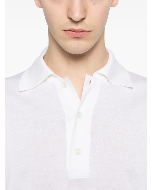 AMI White Ami De Coeur Wool Polo Shirt for men