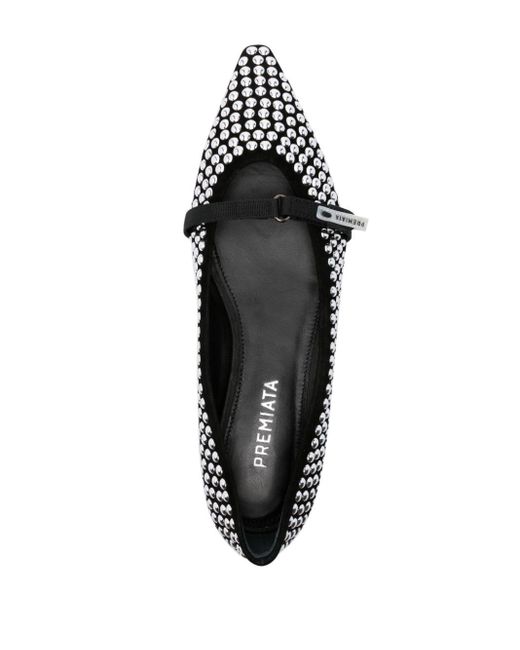 Premiata Black Stud-embellished Ballerina Shoes