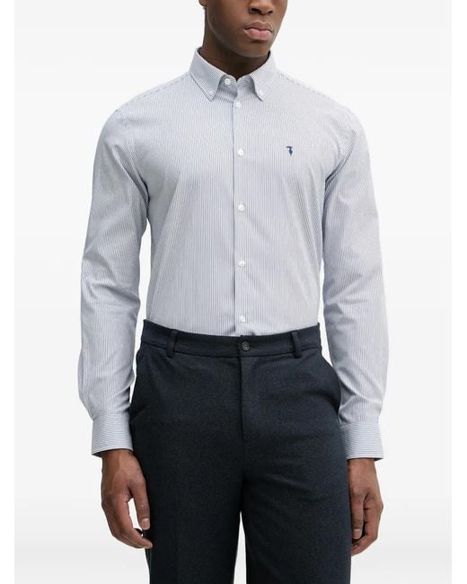 Trussardi Gray Striped Shirt for men