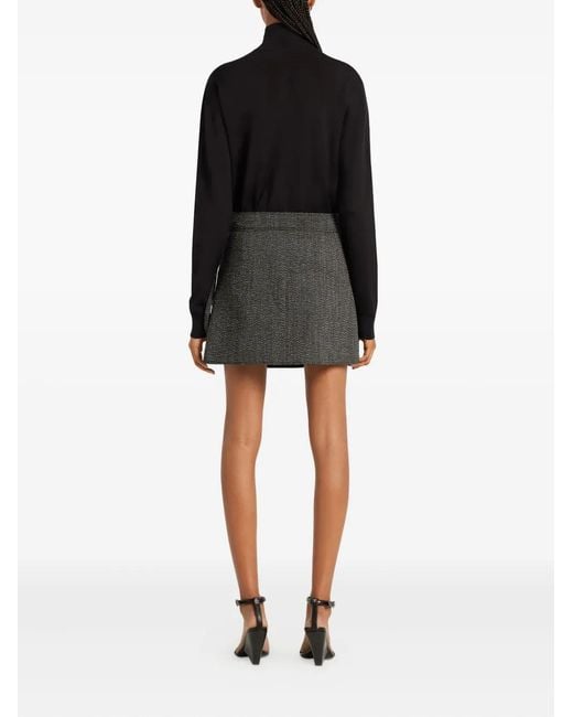 Courreges Black Charcoal Textured Mini Skirt
