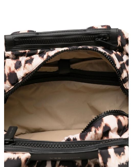 VEE COLLECTIVE Black Großer Caba Tote Bag mit Leoparden-Print