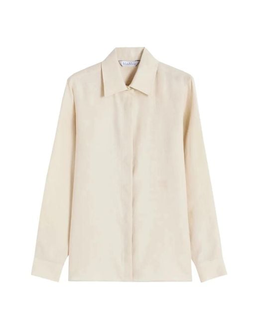 Max Mara Shirt Met Lange Mouwen in het White