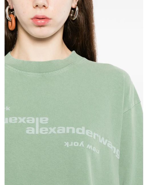 Alexander Wang Blue Mirrored Logo Tee