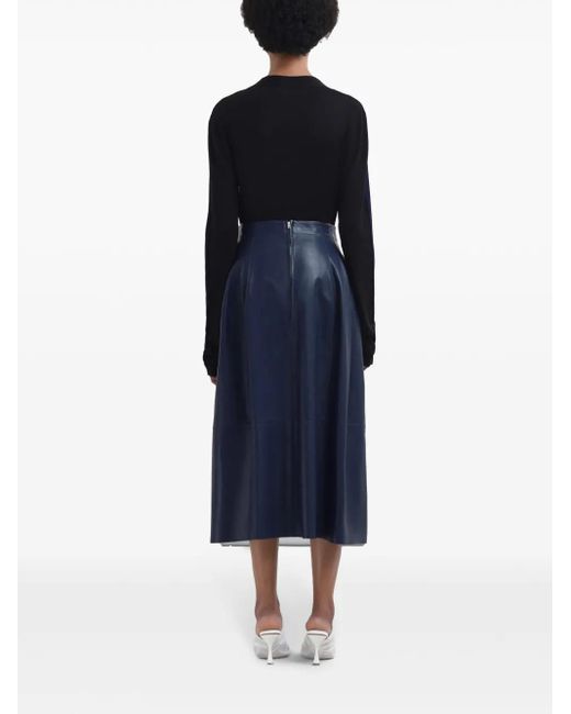 Marni Blue High-Waisted Midi Skirt