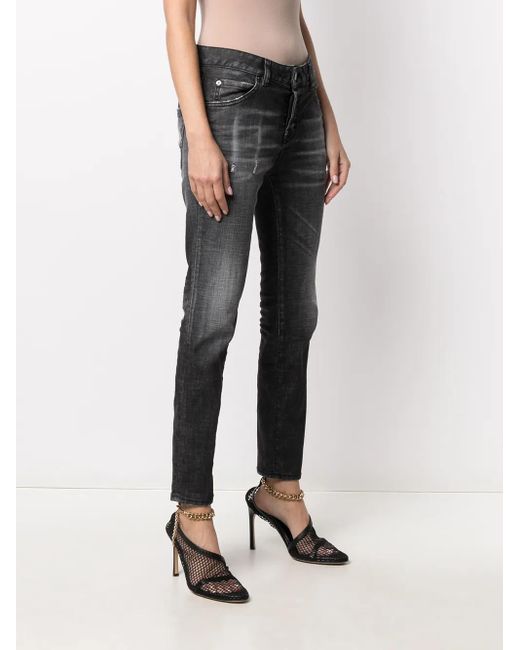 DSquared² Multicolor Distressed-effect Logo-patch Denim Jeans
