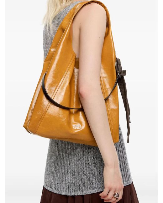 Bimba Y Lola Brown Large Paper Leather Shoulder Bag