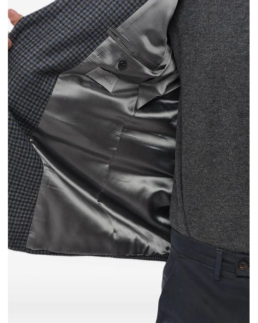 Corneliani Gray Nino Danieli Checked Single-Breasted Blazer for men