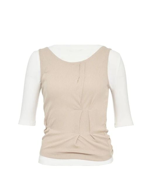 Hache Natural Folded Layered T-Shirt