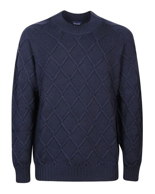 Jersey con motivo a rombos Drumohr de hombre de color Blue