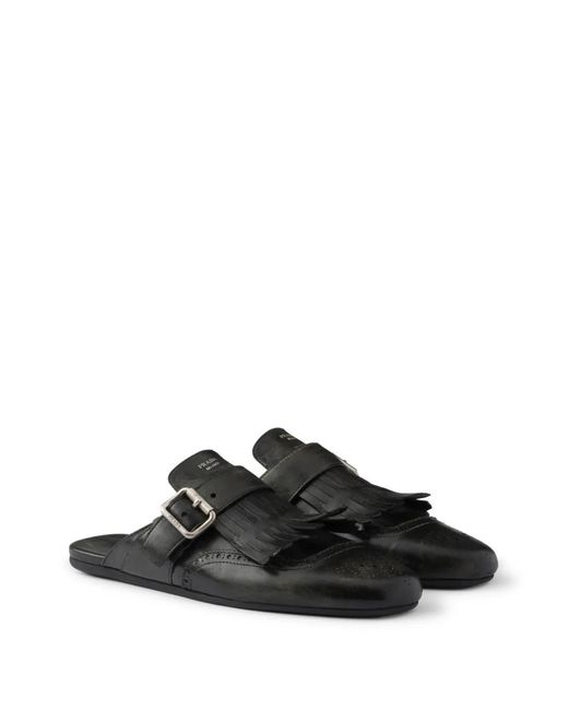 Prada Black Shuffle Mules