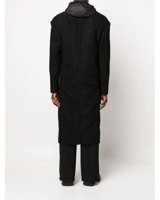 1017 ALYX 9SM Black Bouclé Layered Single-Breasted Coat for men