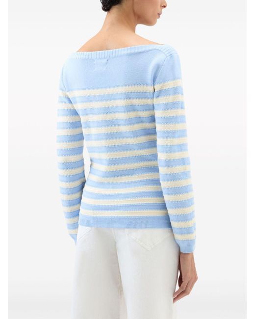 Woolrich Blue Striped Cotton Jumper