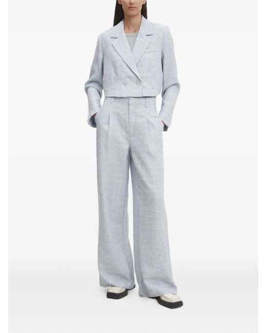 Gestuz Gray Double-Breasted Button Top