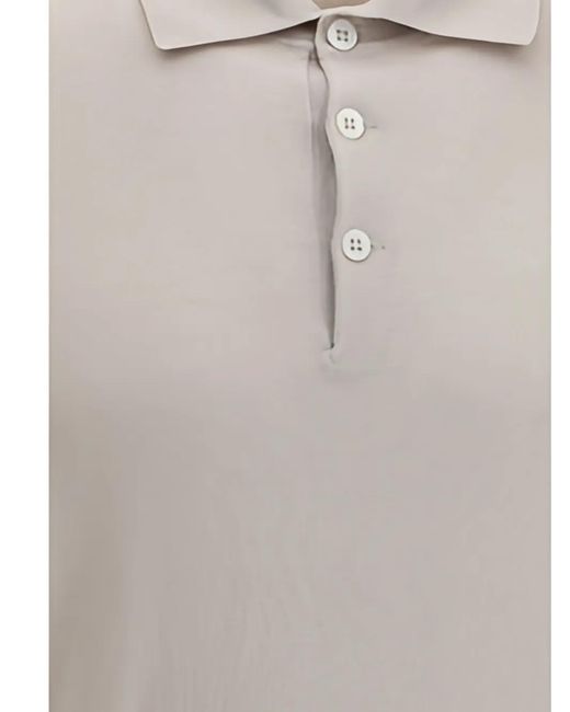 Brunello Cucinelli White Short-Sleeve Polo Shirt for men
