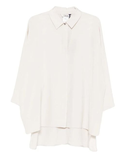 Max Mara White Button-Down Silk Shirt