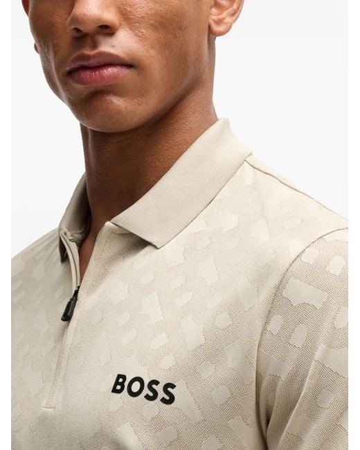 Boss Natural Polo À Motif Monogrammé for men