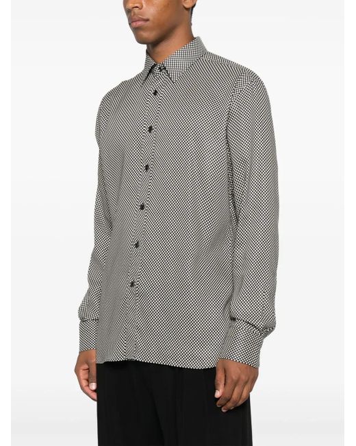 Tom Ford Gray Polka Dot-Pattern Shirt for men