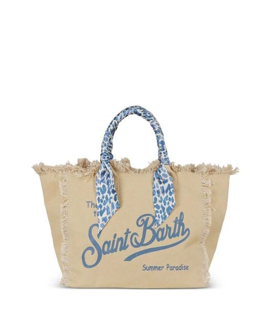 Mc2 Saint Barth Blue Vanity Foulard Frayed Shoulder Bag