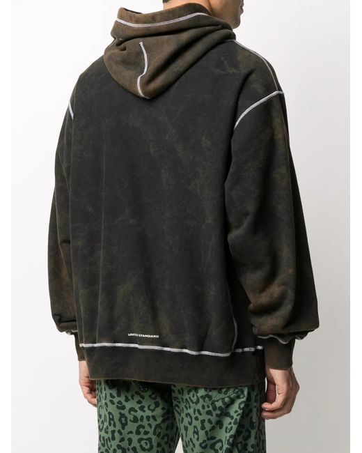 United Standard Black Logo Print Hoodie for men