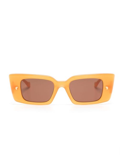 Nanushka Pink Carmel Rectangle-frame Sunglasses