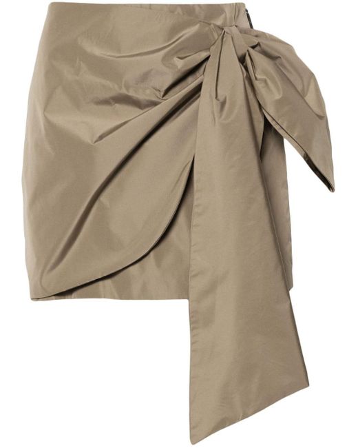 MSGM Natural Bow-embellished Mini Skirt