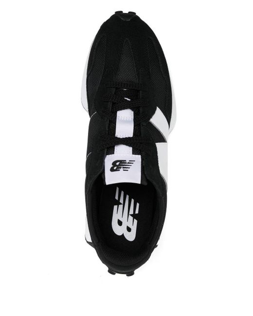 New Balance Black Lace-Up Logo-Patch Sneakers