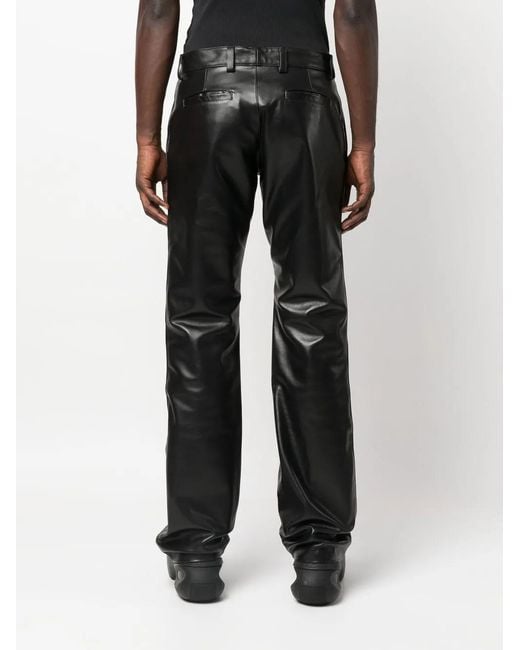 M I S B H V Black X Ufo361 Slight-Flare Leather Trousers for men
