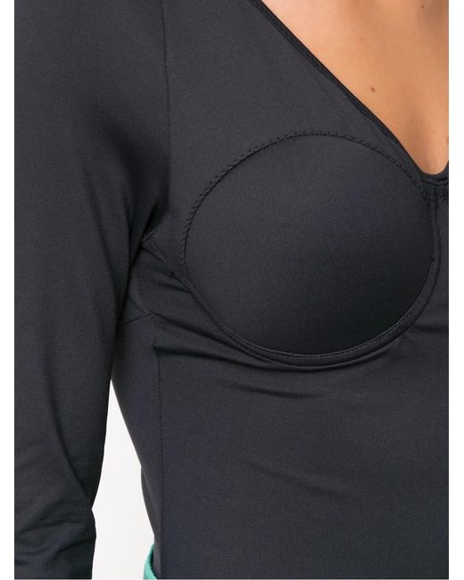 Amir Slama Blue Long Sleeved Bodysuit