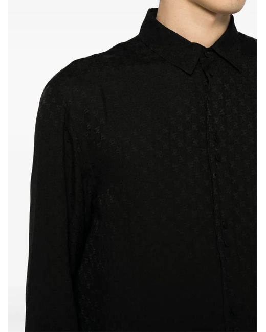 Palm Angels Black All-Over Monogram Shirt for men