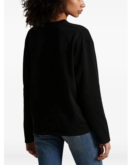 Polo Ralph Lauren Black Long-Sleeved Cotton T-Shirt