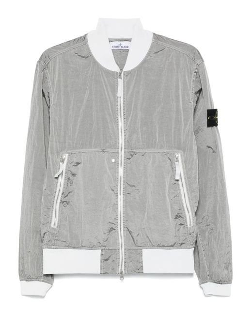 Giacca Con Applicazione Compass di Stone Island in Gray da Uomo