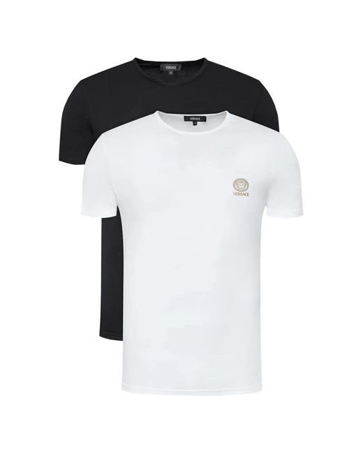 Versace Black Logo-Print T-Shirt (Set Of Two) for men
